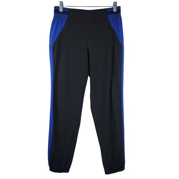 Fabletics Activewear Athletic Polyester  Black Blue Accent Joggers S - Picture 1 of 4